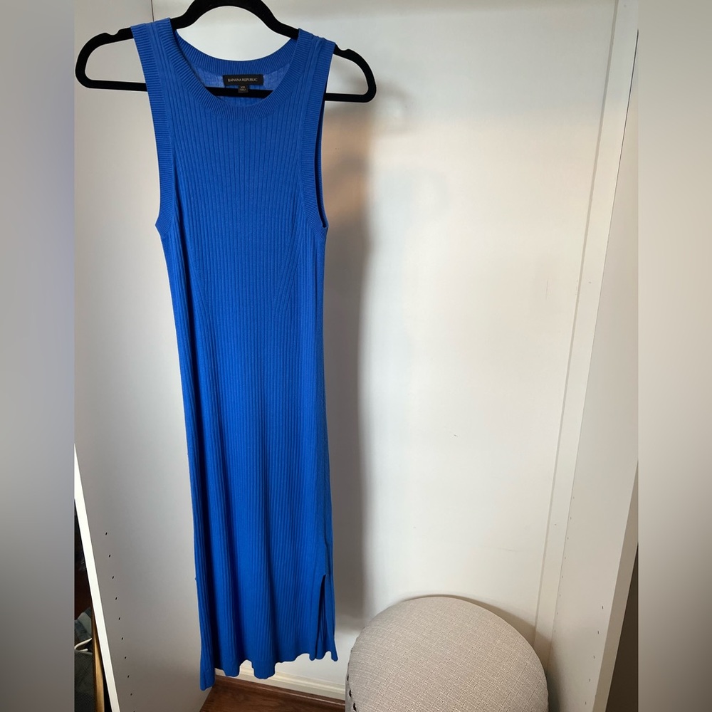 Banana Republic Blue Sleeveless Maxi Dress XS
